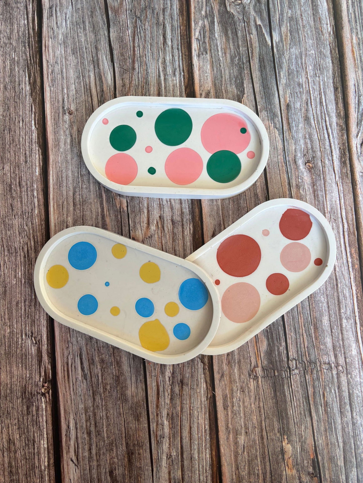 Plateau Oval tricolore - Doufly Home